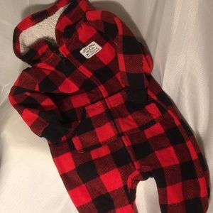 Carters Hooded Infant Outerwear Black Red 6 months